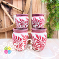 Set of Maroon Espiga Plumeado Cantarito Cup - Set Clay Cantarito