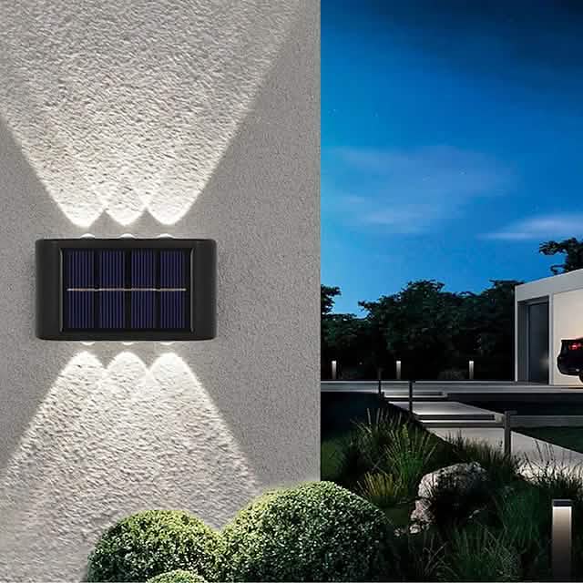 2-Pieces: Outdoor Wall Light Solar Waterproof LED Light