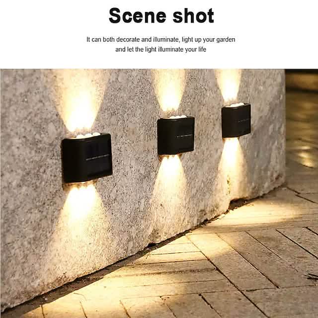 2-Pieces: Outdoor Wall Light Solar Waterproof LED Light