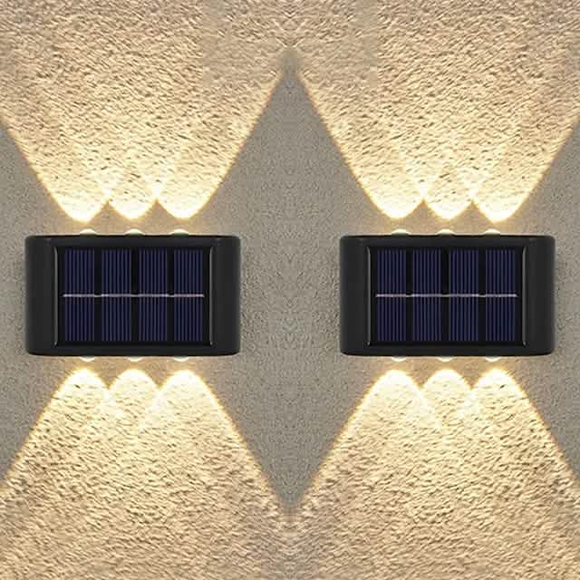 2-Pieces: Outdoor Wall Light Solar Waterproof LED Light
