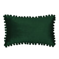 Rectangular Pompoms Throw Pillow cover and 330g insert size 12"x20" lumbar pillow, Dark Green, 12X20 – Fancy & Stacy