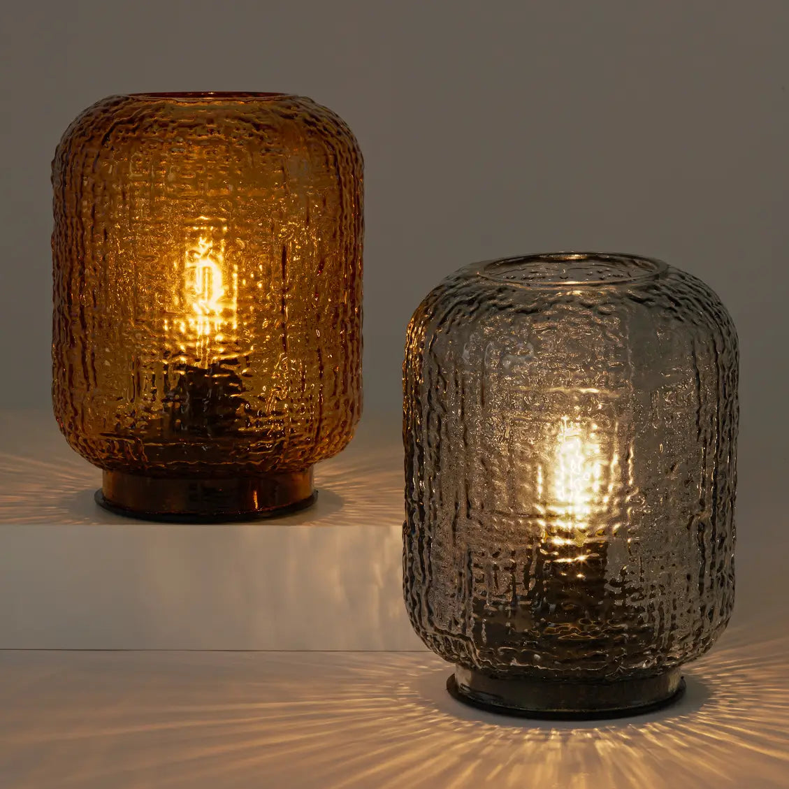 Textured Glass Led Table Lamp