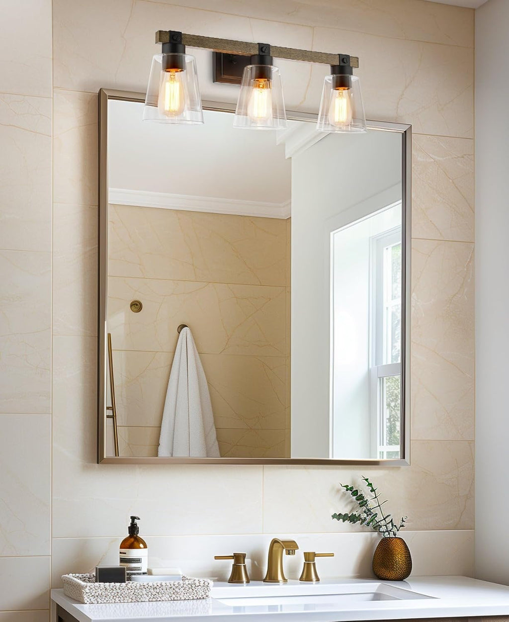 23" 3-Light Farmhouse Vanity Bathroom Light