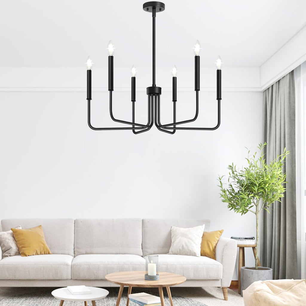 Farmhouse Hanging Candle Chandelier (No Assembly)