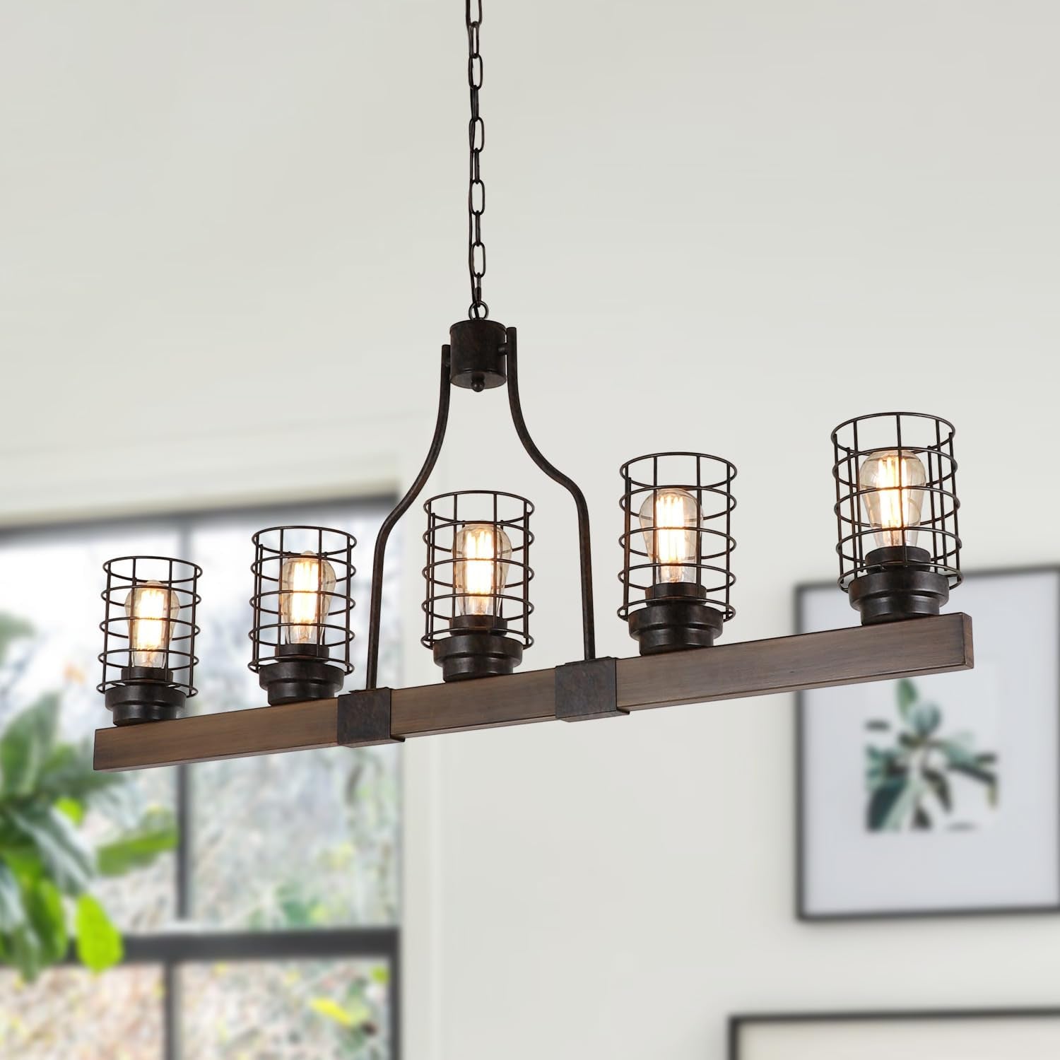 Farmhouse 5-Light Cage Rustic Chandelier