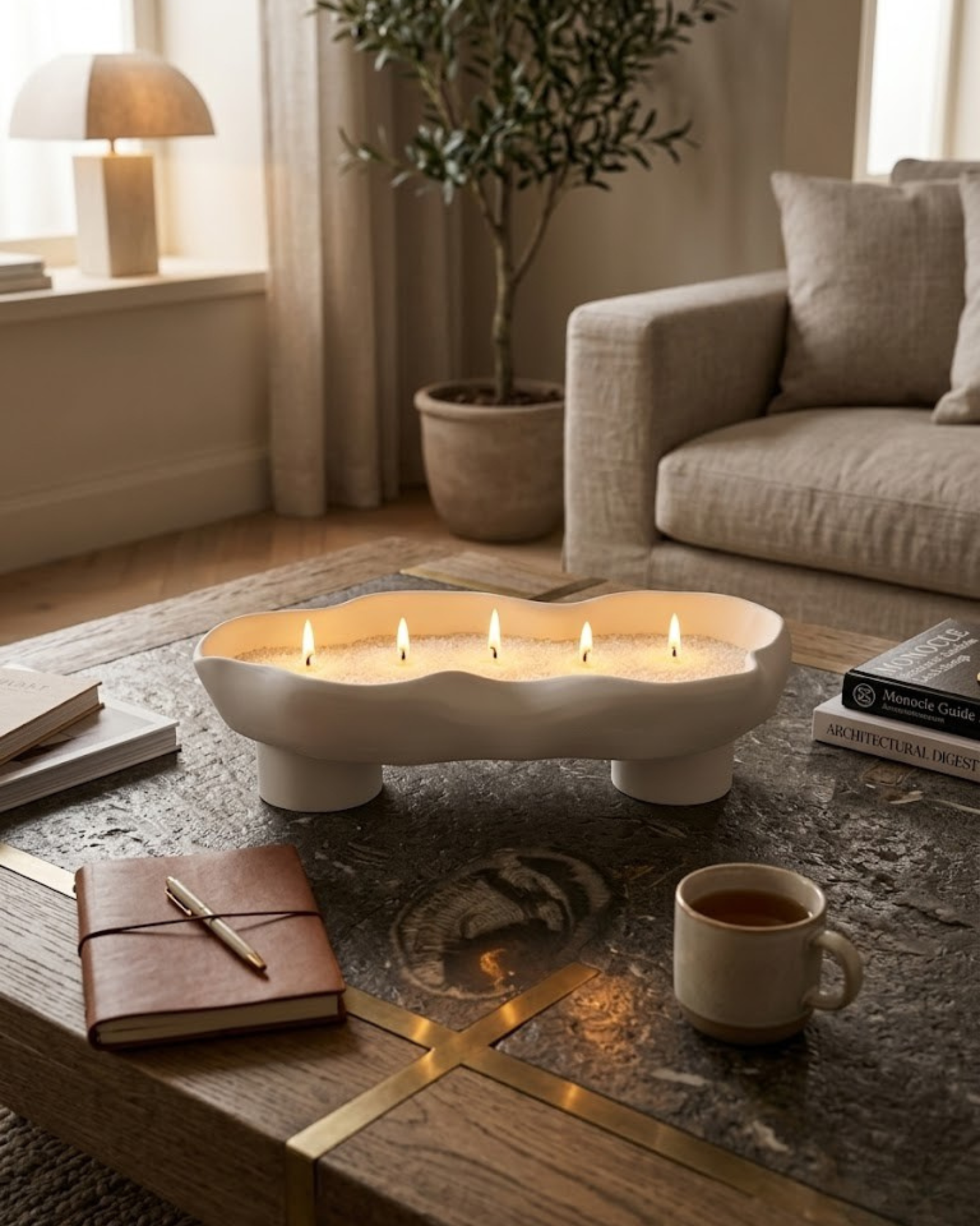 Scalloped Candle Tray