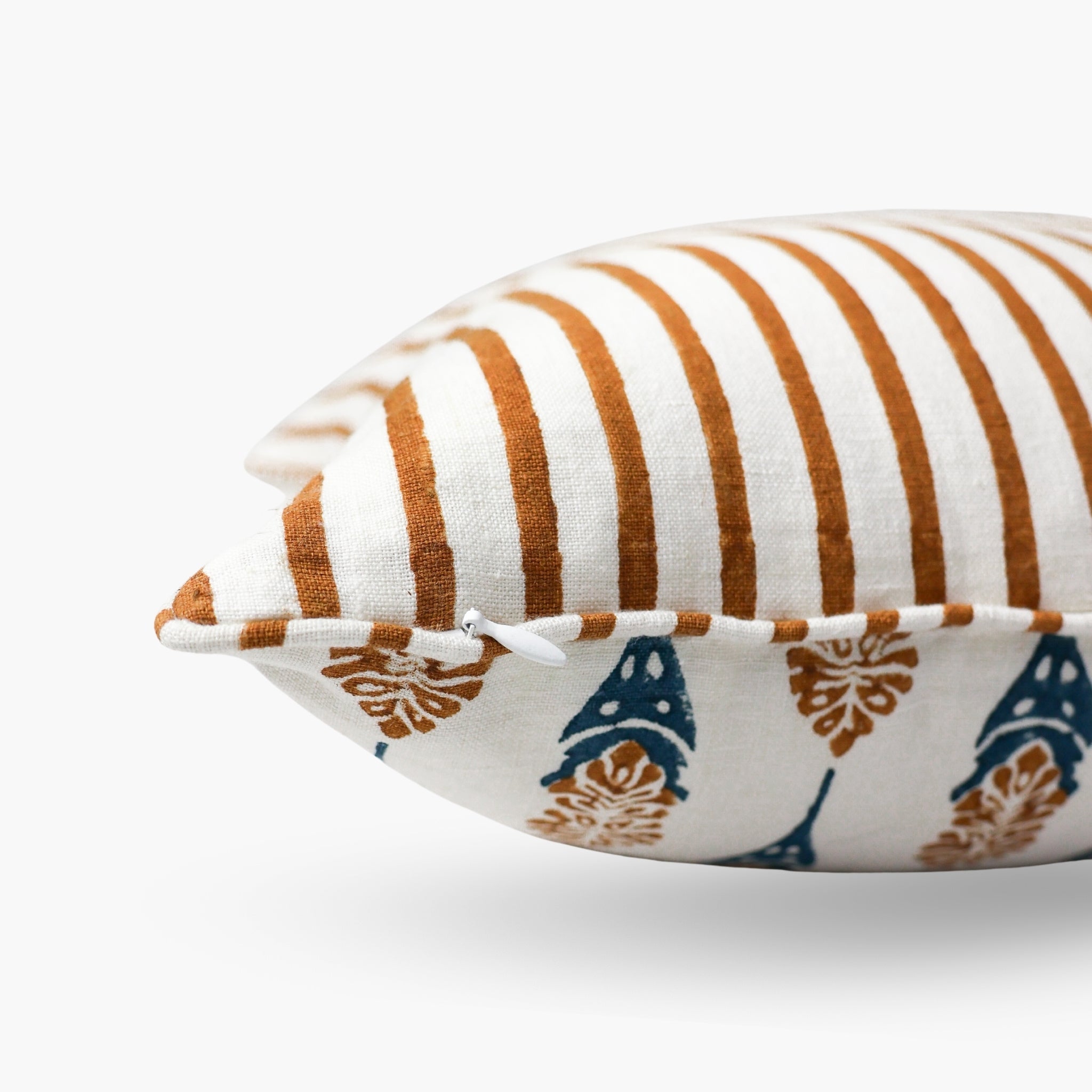 Bahaar Throw Pillow Cover - Ginger & Blue