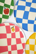Little Chef Checkered Party Plates (9 Inch, 12 Count) | Kids Cooking Birthday Party Supplies | Colorful Checkerboard Paper Plates