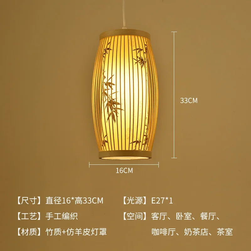 Bamboo Chandelier Teahouse Decor