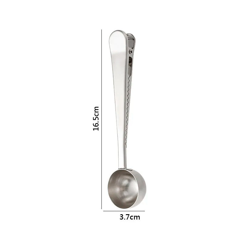 DecorBites™ 2-in-1 Stainless Steel Coffee Spoon & Sealing Clip - Gold Kitchen Accessory
