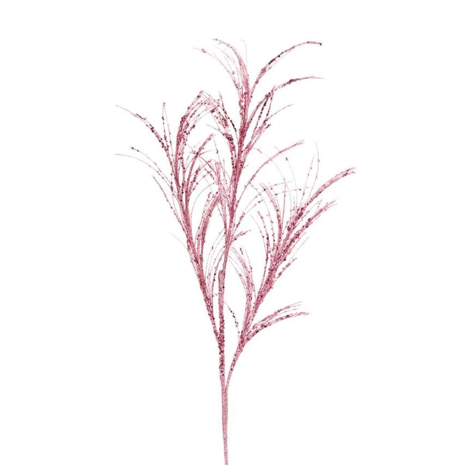 34" Glitter Sequin Pampas Grass Spray: Pink