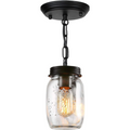 1 Light Glass Mason Jar Pendant Light Fixture
