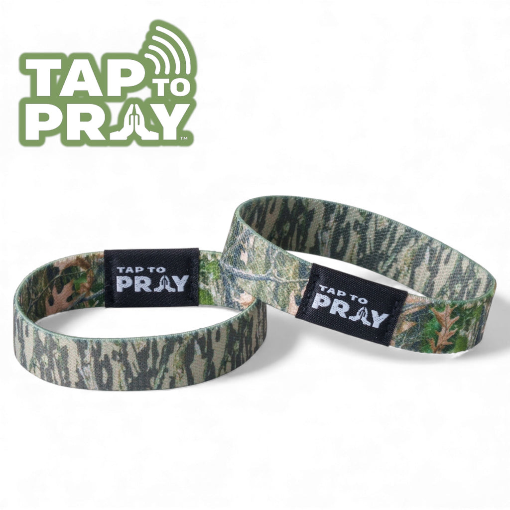 Forest + Tree Bark Tap to Pray Wristband