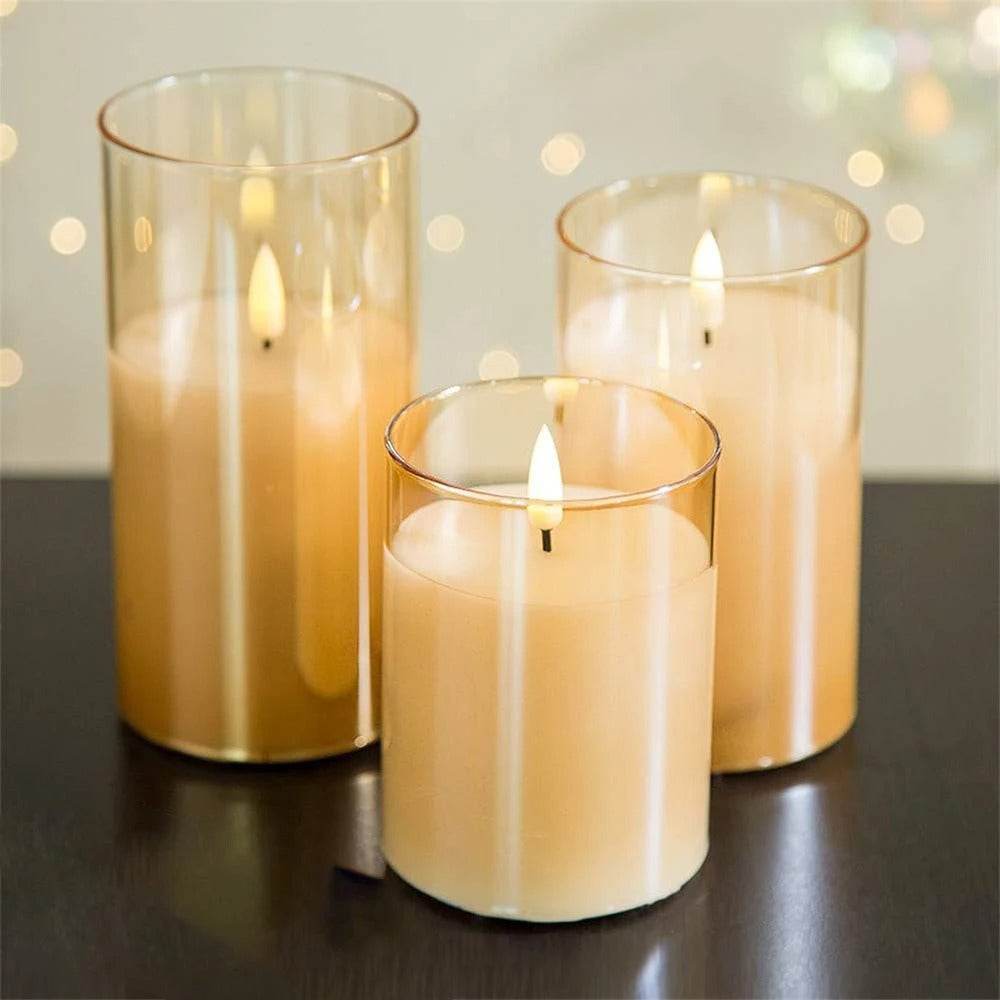 Aurora Glow Flicker Candles with remote