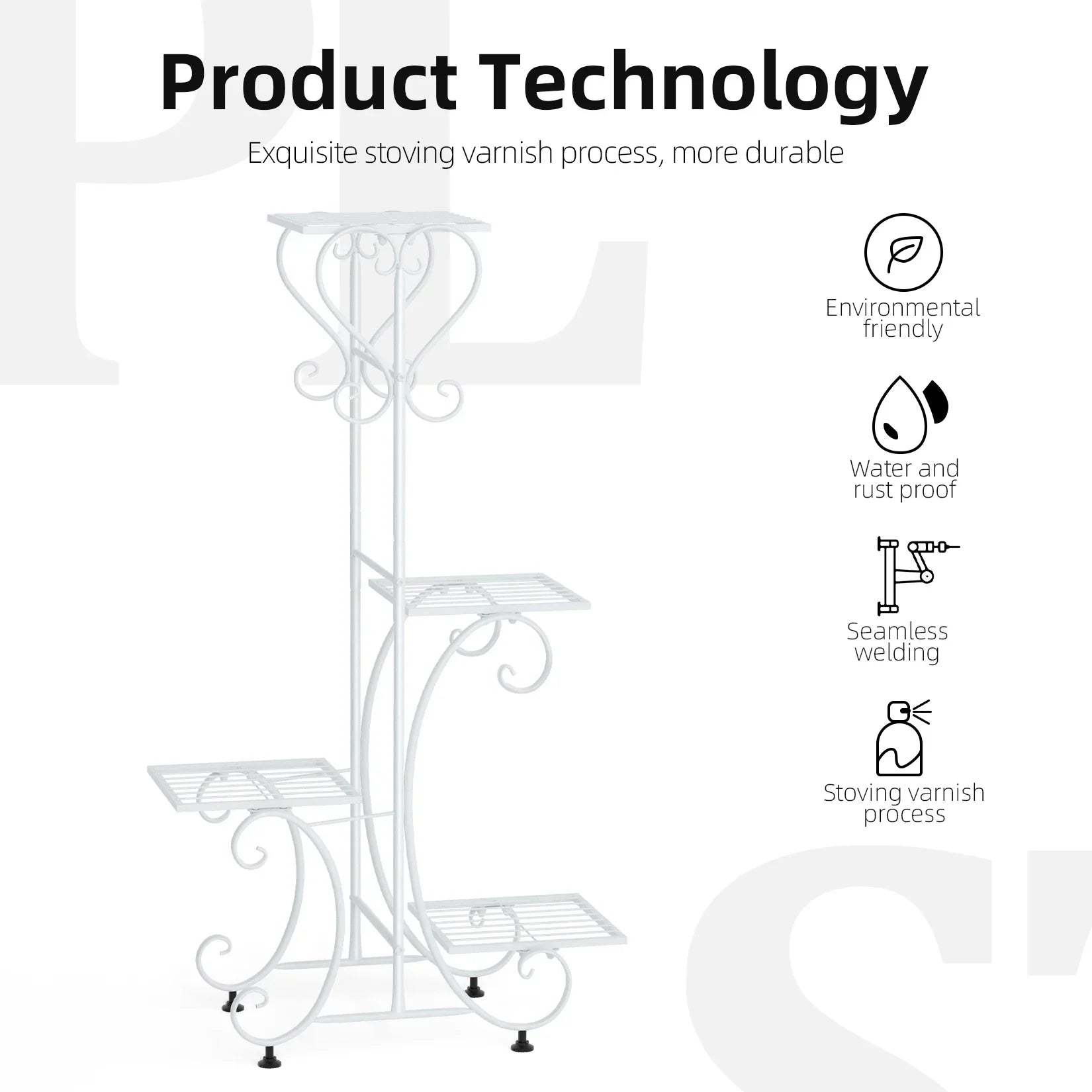 DecorBites™ Metal Plant Stand for 4 Flower Pots