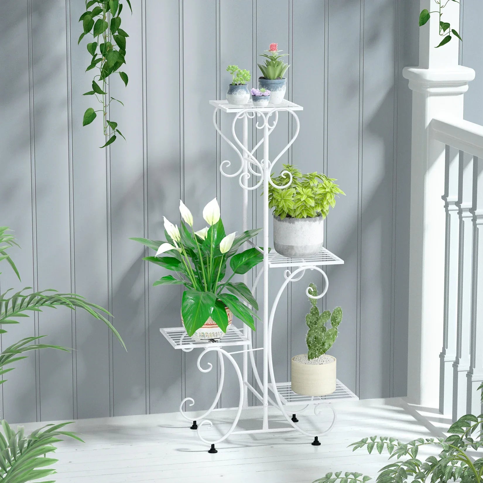 DecorBites™ Metal Plant Stand for 4 Flower Pots