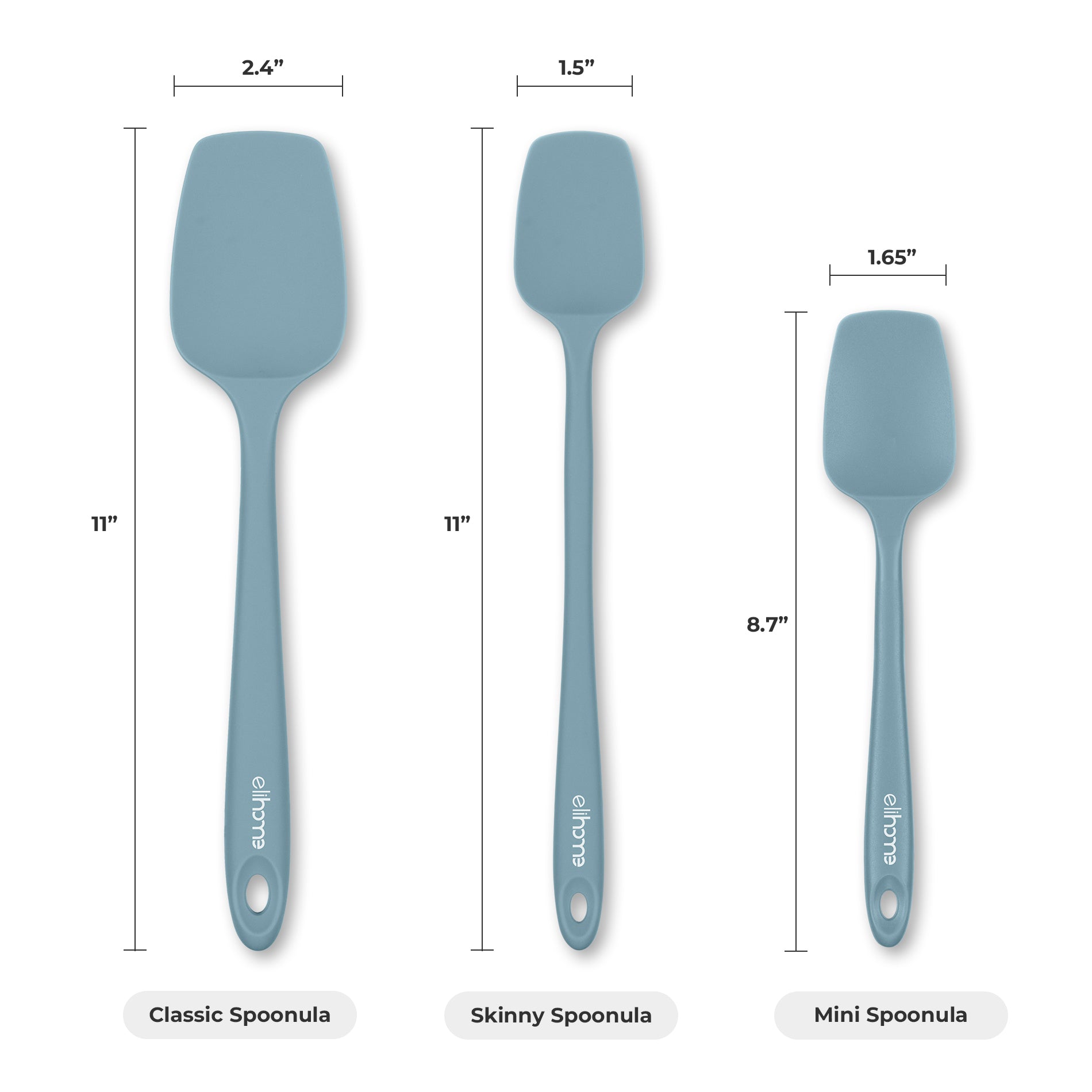3 Piece Silicone Spatula Set - Red